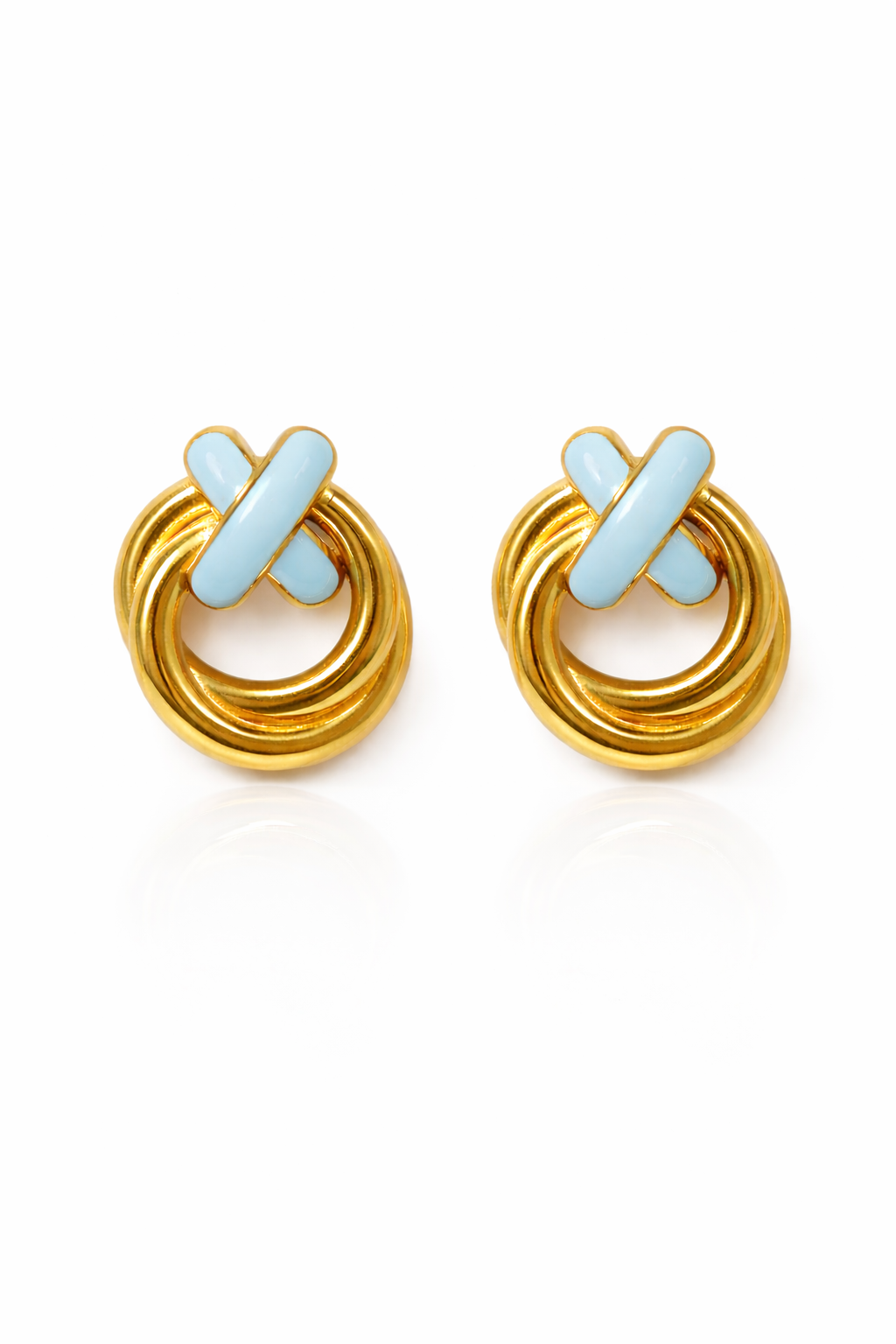 "X" baby blue x gold